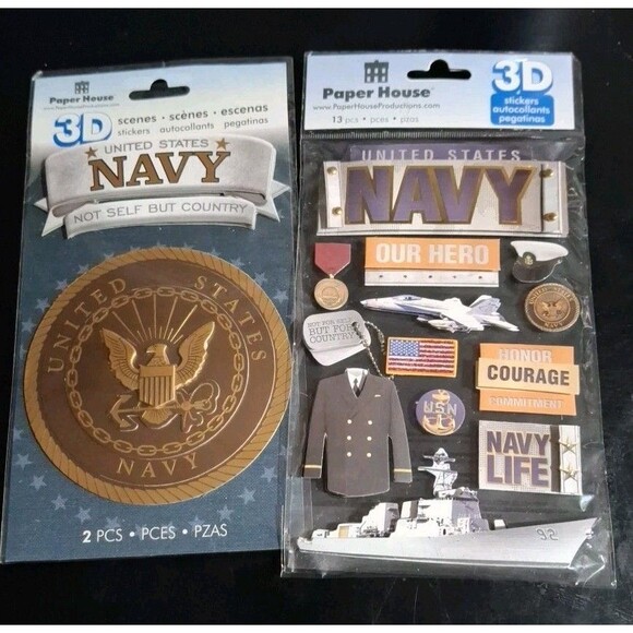 Paper House 3D Stickers Navy Military Sailor 2 Packs Scrapbook - Picture 1 of 6